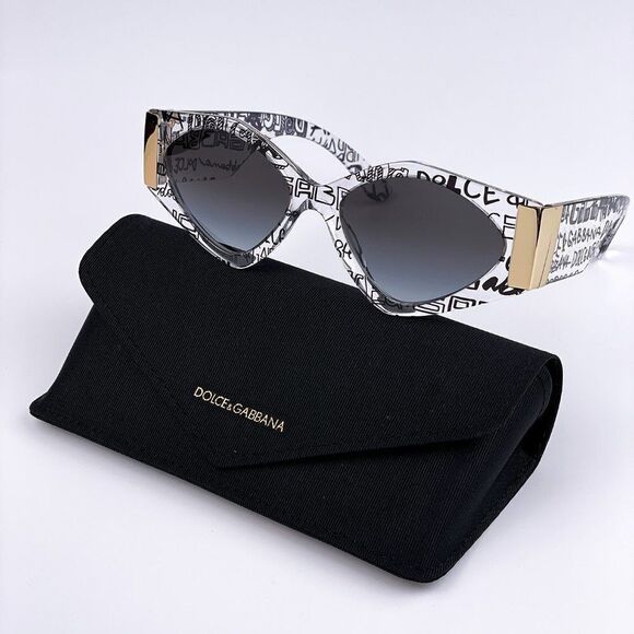 NEW D&G DG4396 33148G Black Gray Gradient Irregular Women Sunglasses - Picture 1 of 11